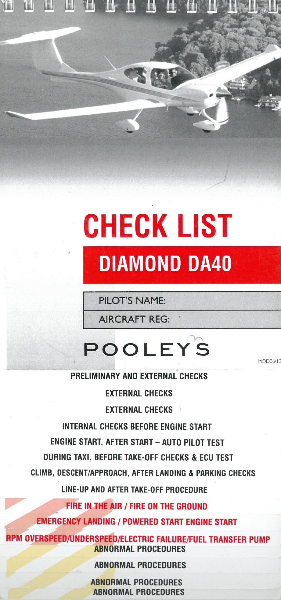 Checklist Diamond DA40