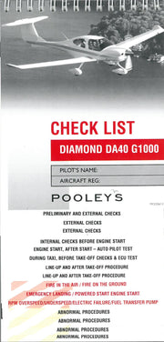 Checklist Diamond DA40 G1000