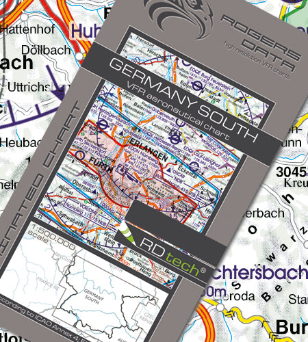 Sichtflugkarte Deutschland Süd 2026 - ROGERS DATA