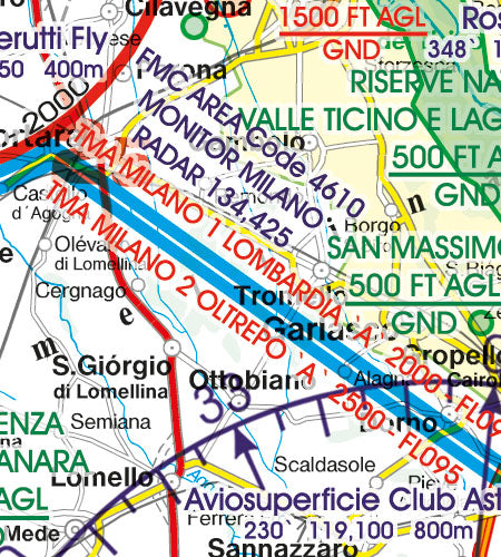 Sichtflugkarte Italien Nord 2026-ROGERS DATA