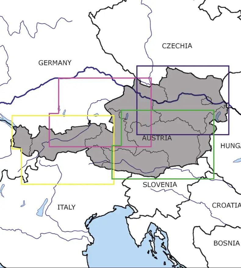 Österreich 4er Set VFR ICAO Karten-ROGERS DATA 2026