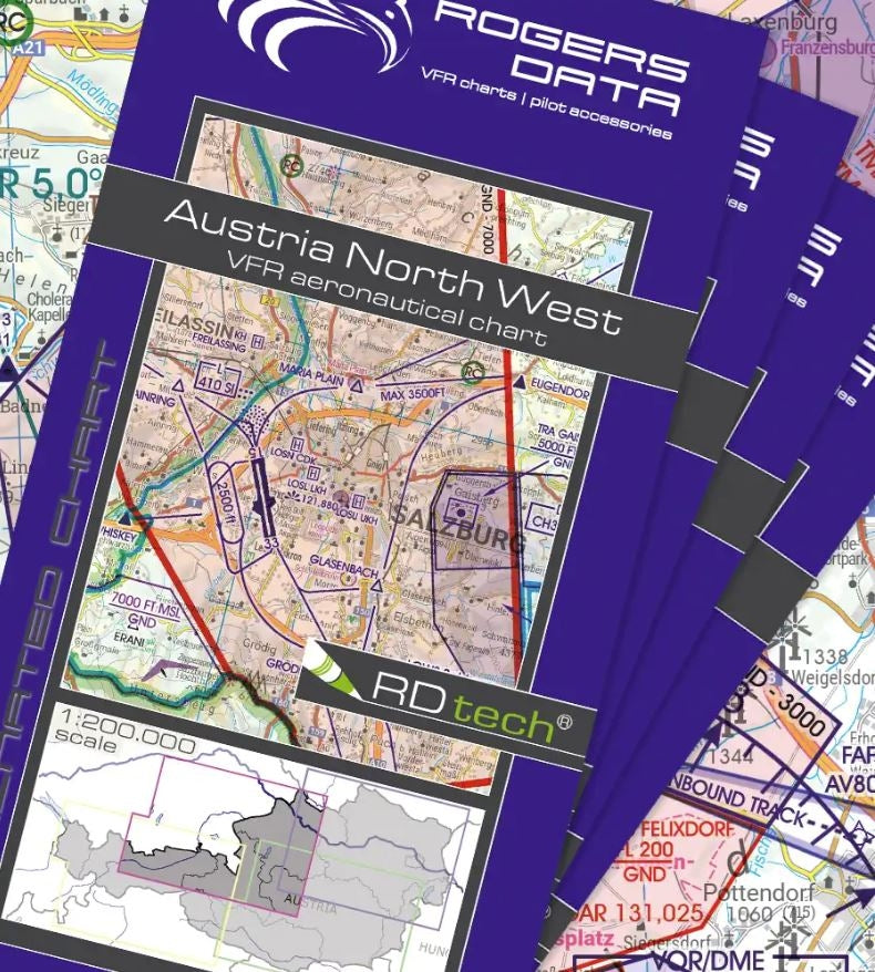 Österreich 4er Set VFR ICAO Karten-ROGERS DATA 2026