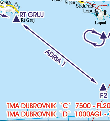 Sichtflugkarte Kroatien 2026-ROGERS DATA