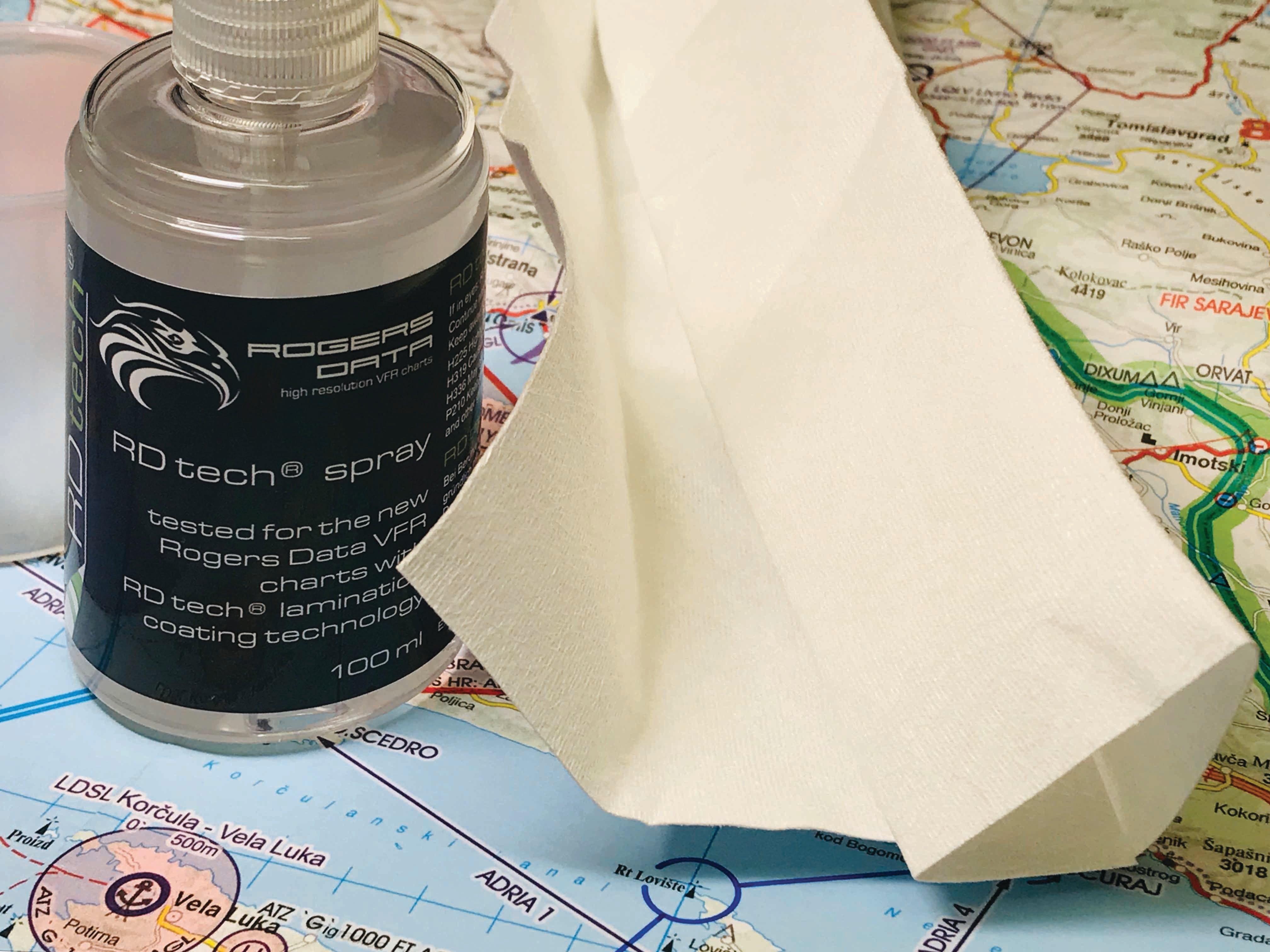 Reinigungsspray für Rogers Data VFR Karten