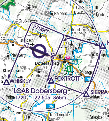 Sichtflugkarte Österreich Nord Ost 2026-ROGERS DATA