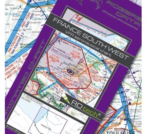 Sichtflugkarte Frankreich Süd-West 2024 - ROGERS DATA